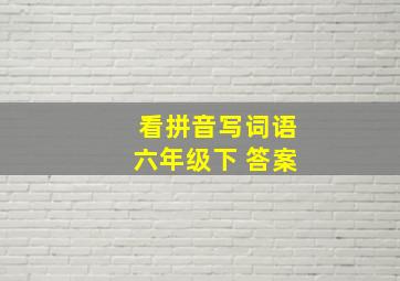 看拼音写词语六年级下 答案